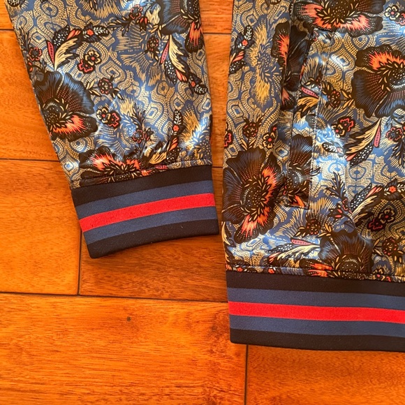 Houston White Floral Patterned Men's Bomber Jacket Size Large - Picture 7 of 11